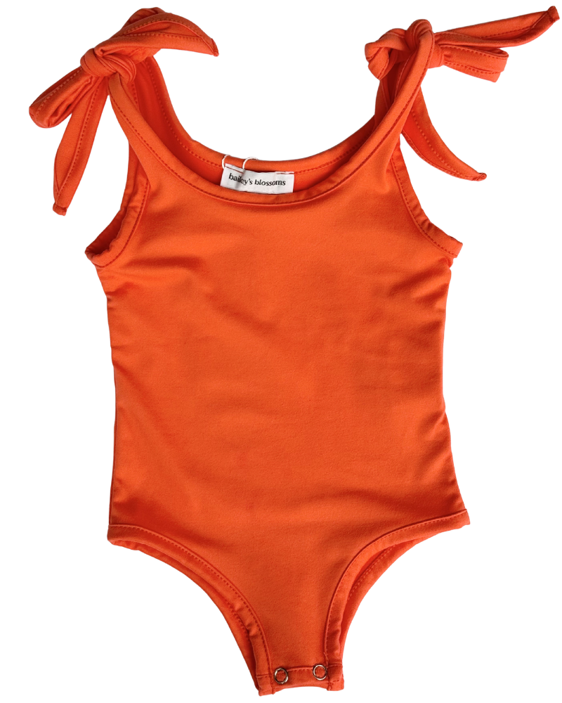 Madden Tie Shoulder Tank/Leotard - Bright Orange