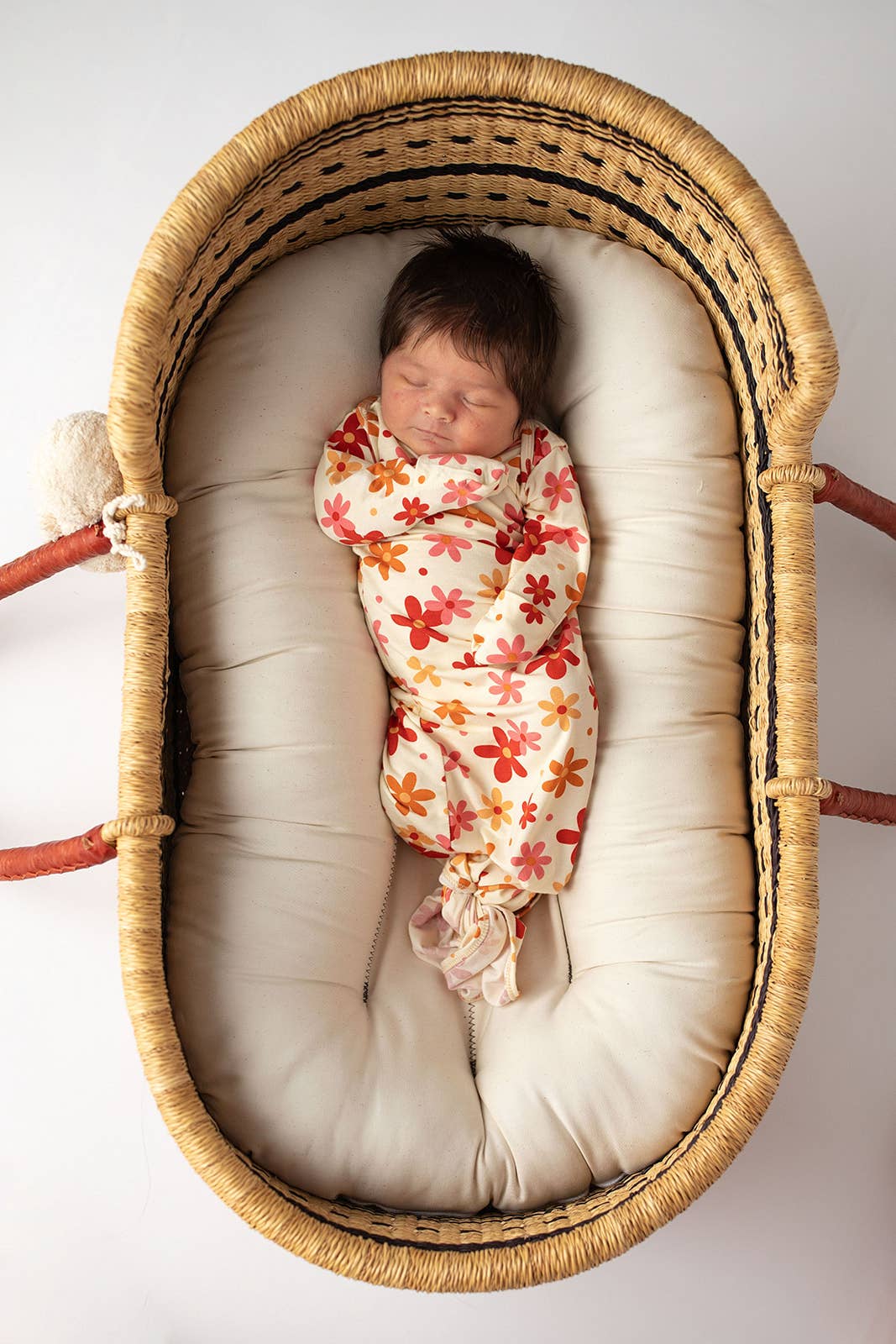 70s Groovy Knotted Newborn Gown and Bow