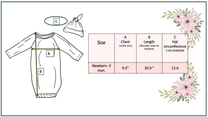 Dino Baby Gown and Hat Set