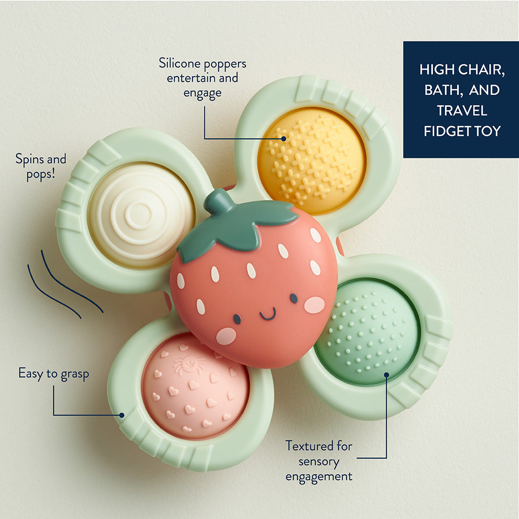 Itzy Pop & Whirl™ Fidget Spinner Travel & Bath Toy (Bonnie the Strawberry)