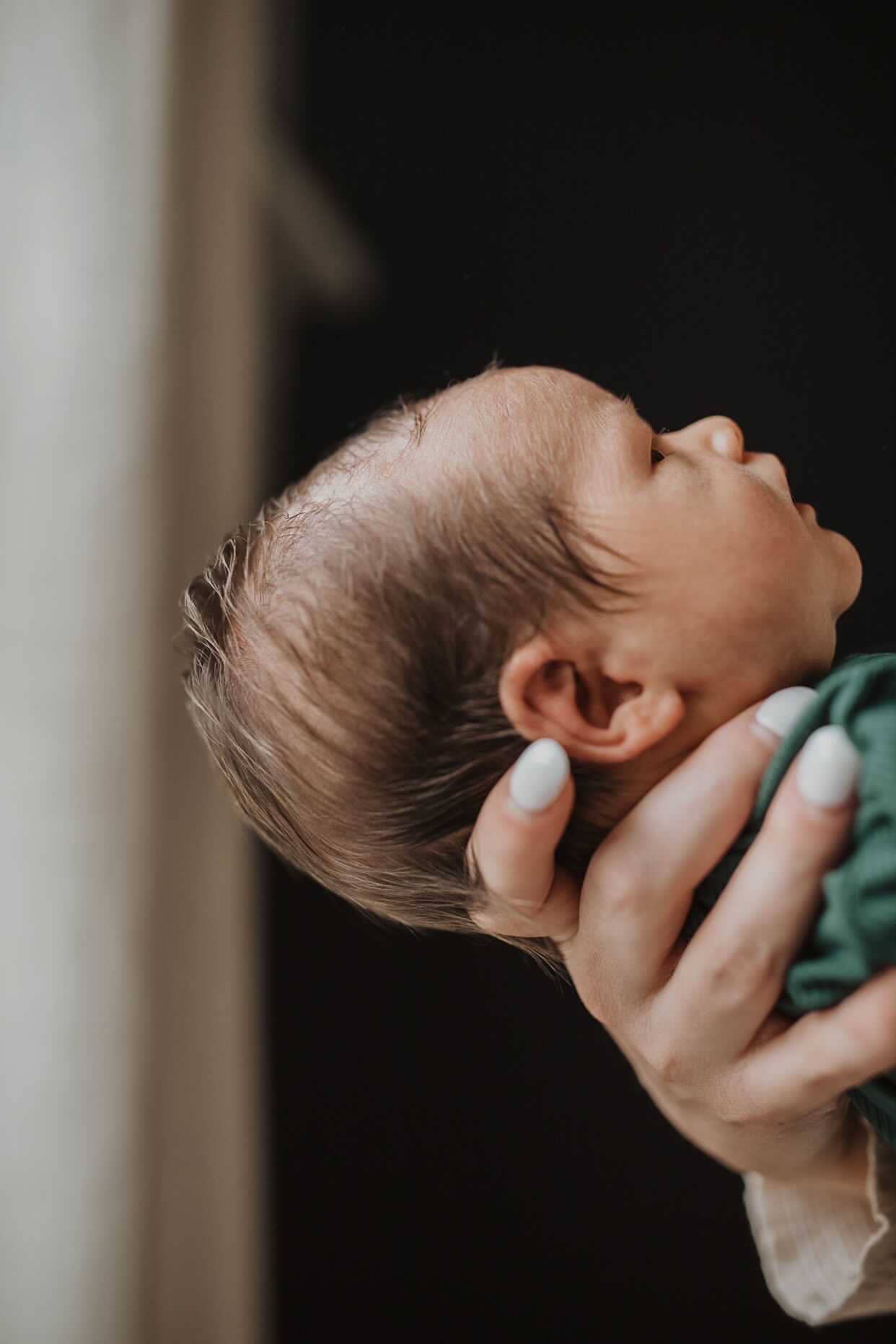 Forest Green Ribbed Knotted Newborn Gown
