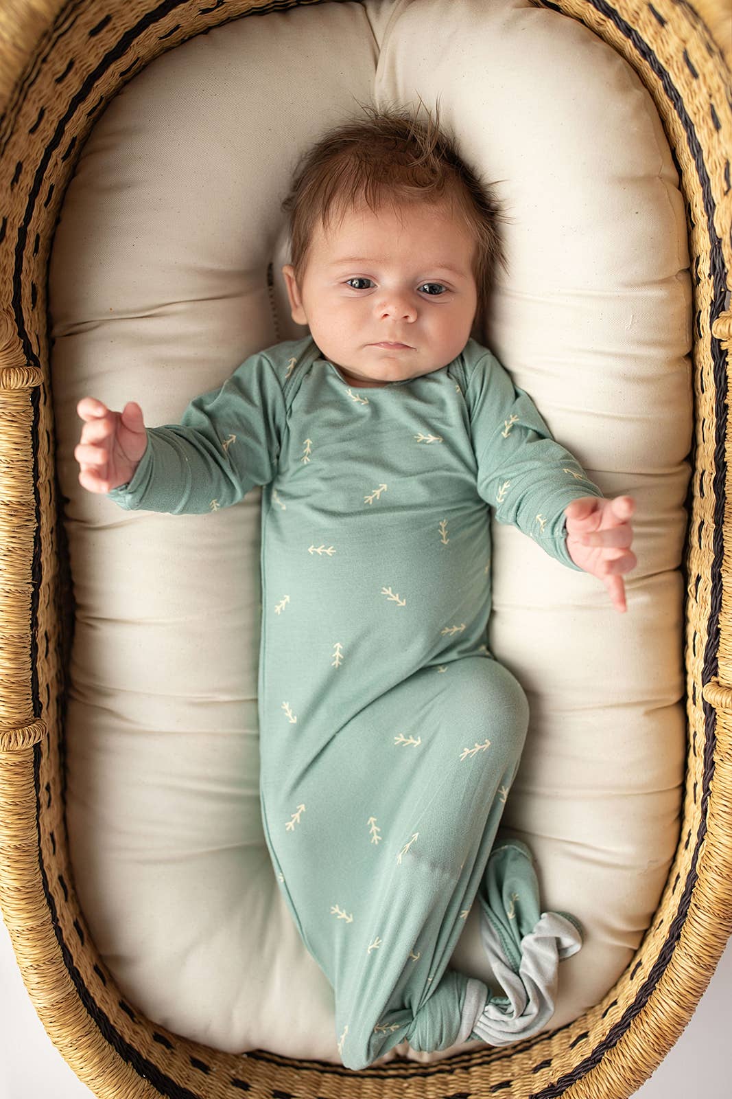 Arrow Print Knotted Newborn Gown