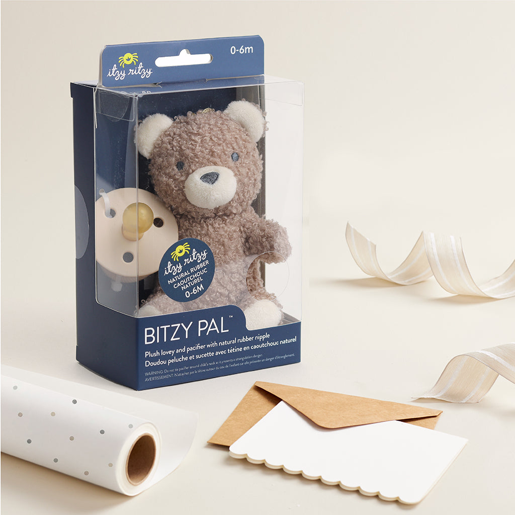 Bitzy Pal™ Natural Rubber Pacifier & Lovey (Theo the Bear)