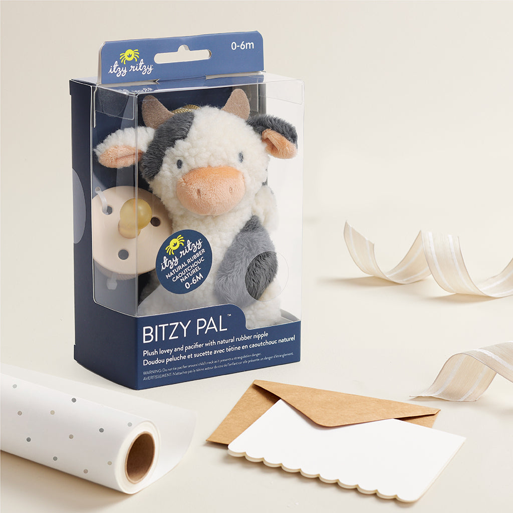 Bitzy Pal™ Natural Rubber Pacifier & Lovey (Carmen the Cow)