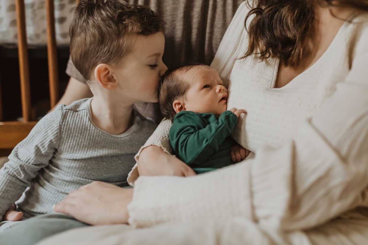 Forest Green Ribbed Knotted Newborn Gown