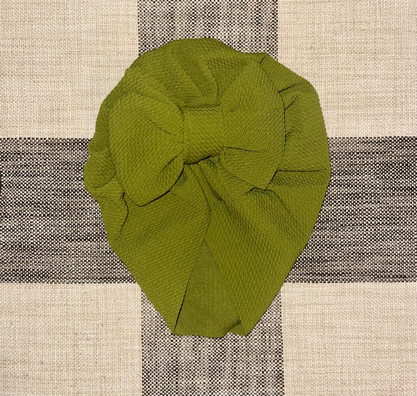 Waffle Knit Turban (Olive Green)