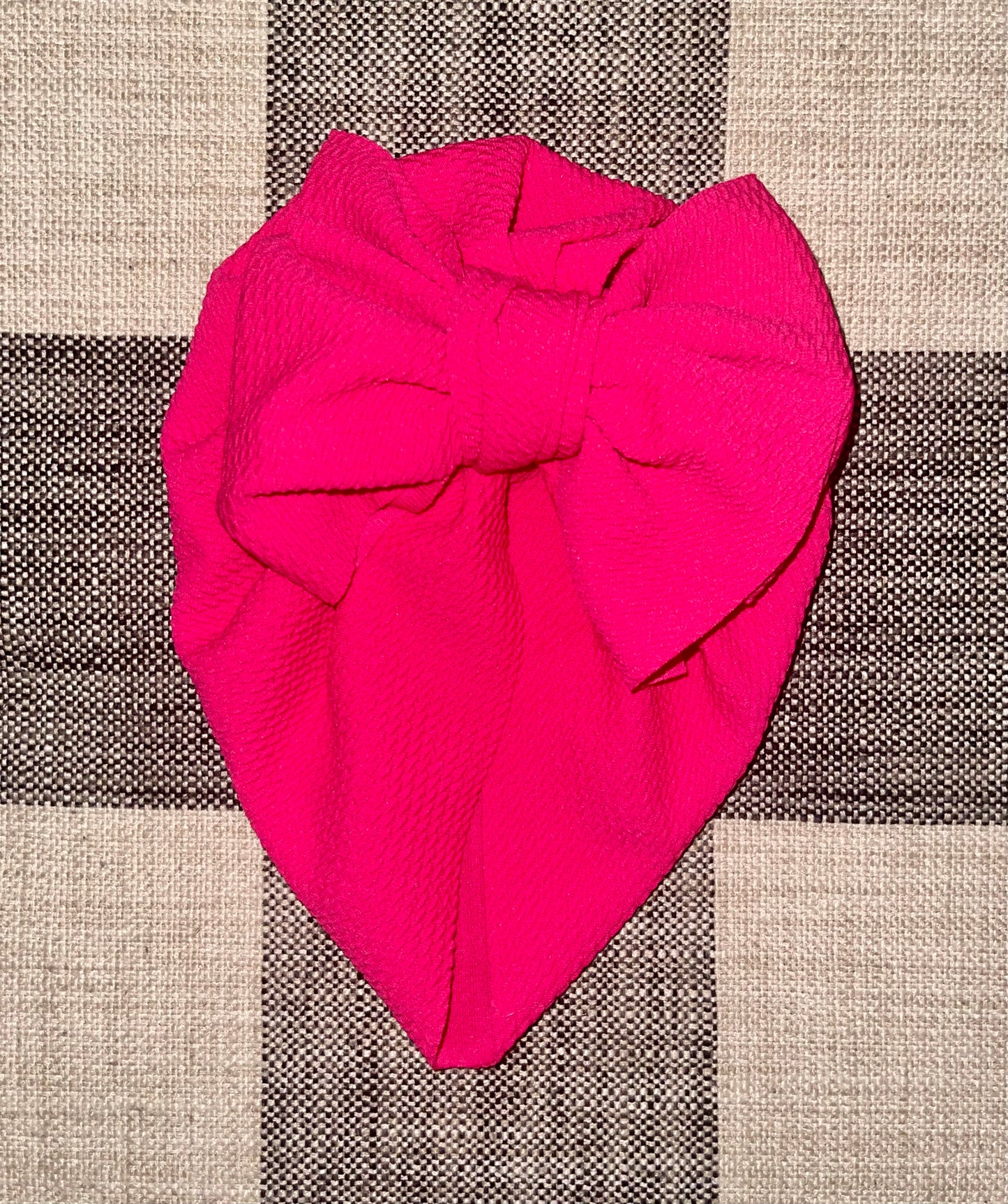 Waffle Knit Turban (Hot Pink)