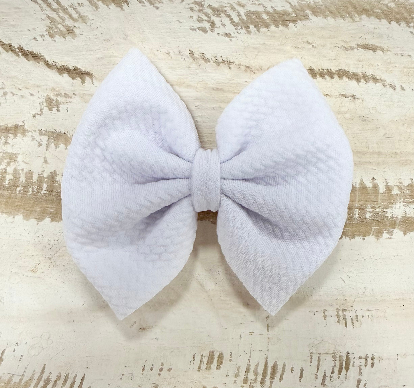 Classic Bow Alligator Clip - White