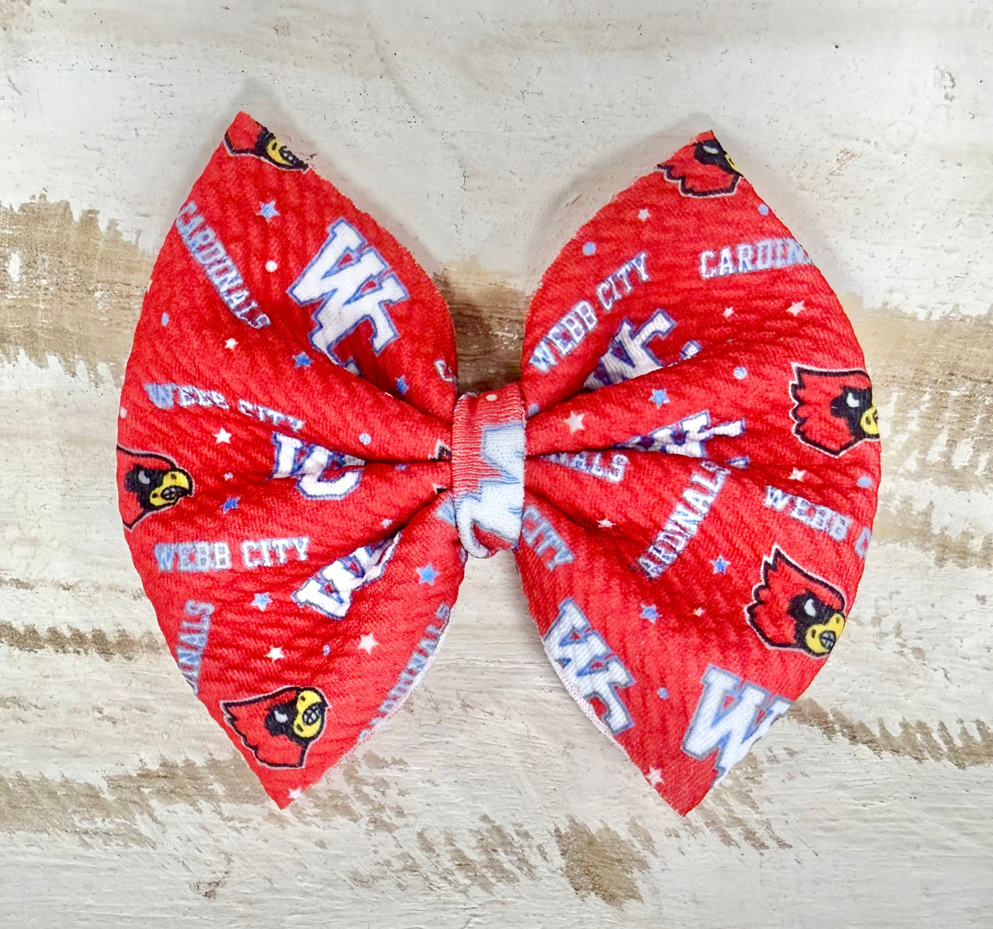 Classic Bow Alligator Clip - Webb City Cardinals