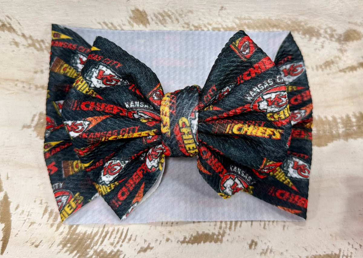 Classic Bow Headwrap - Chiefs Blackout