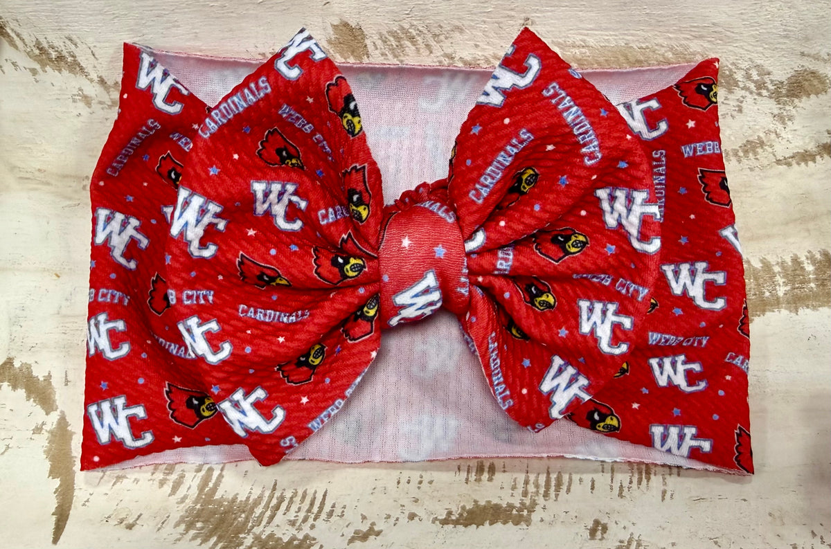 Classic Bow Headwrap - Webb City Cardinals