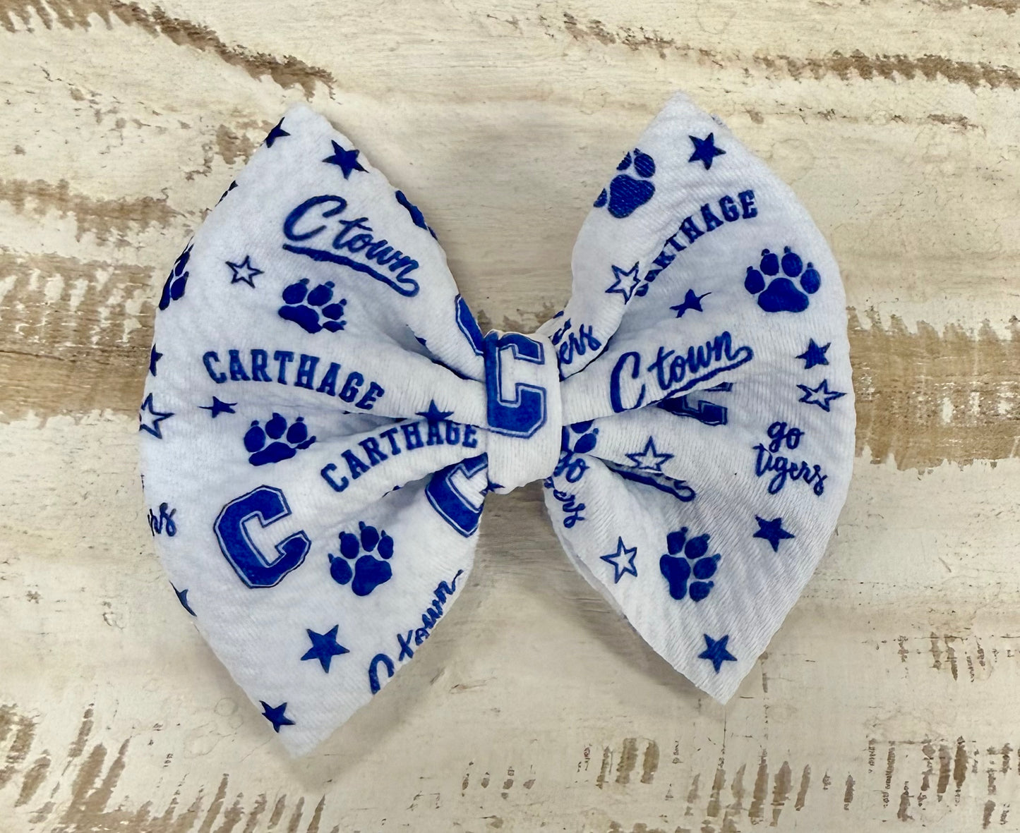 Classic Bow Alligator Clip - C-Town (White)