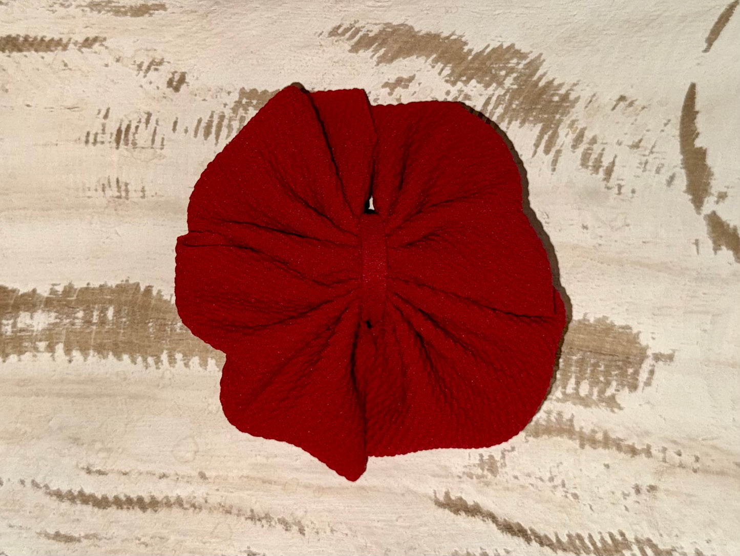 Messy Bow Alligator Clip - 4 inches (Red)