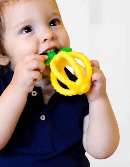Bitzy Biter™ Teething Ball & Training Toothbrush (Lemon Drop)