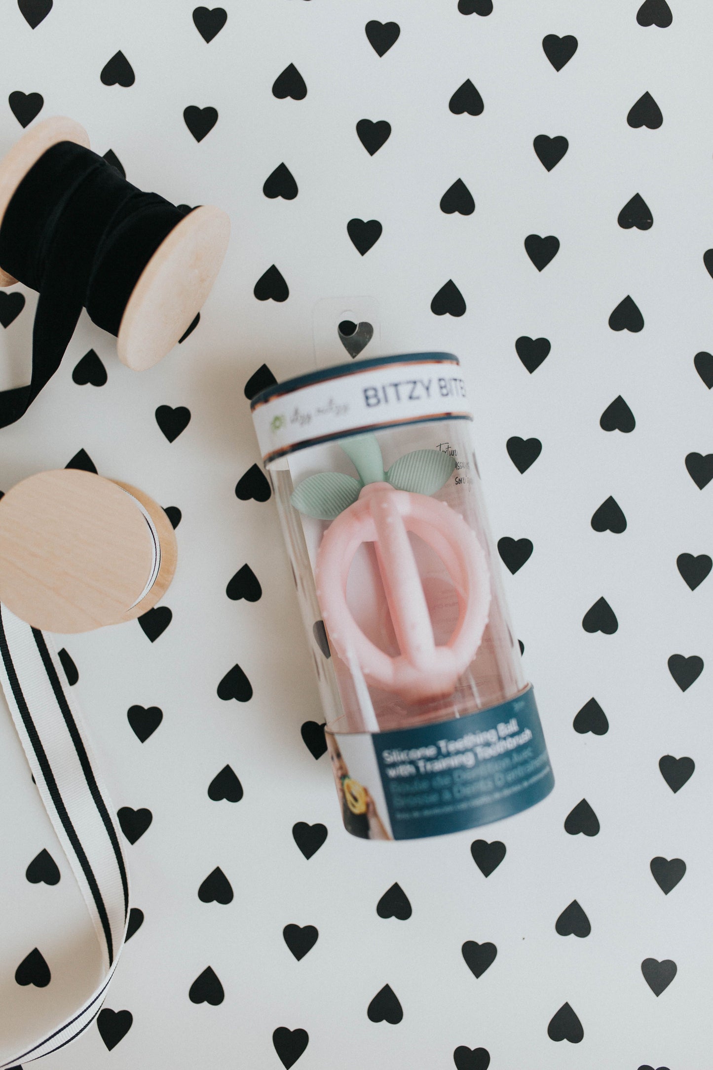 Bitzy Biter™ Teething Ball & Training Toothbrush (Pink Lemonade)