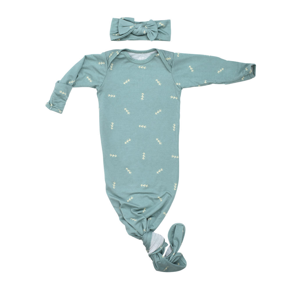 Arrow Print Knotted Newborn Gown