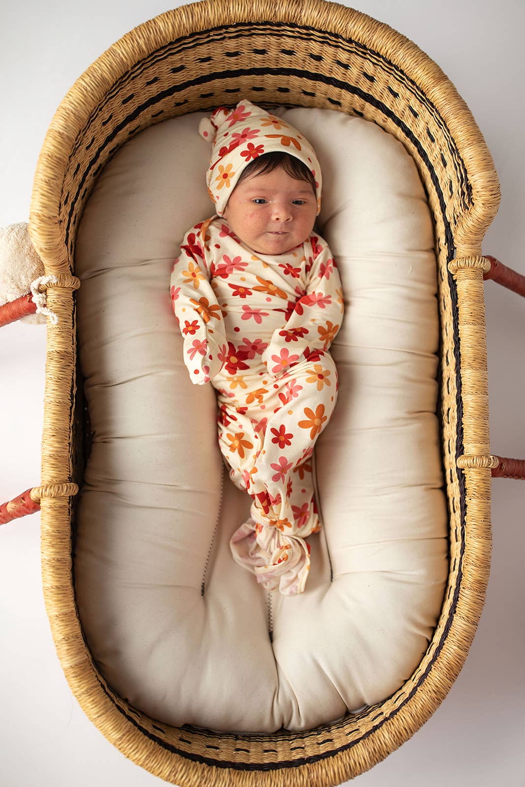 70s Groovy Knotted Newborn Gown and Bow