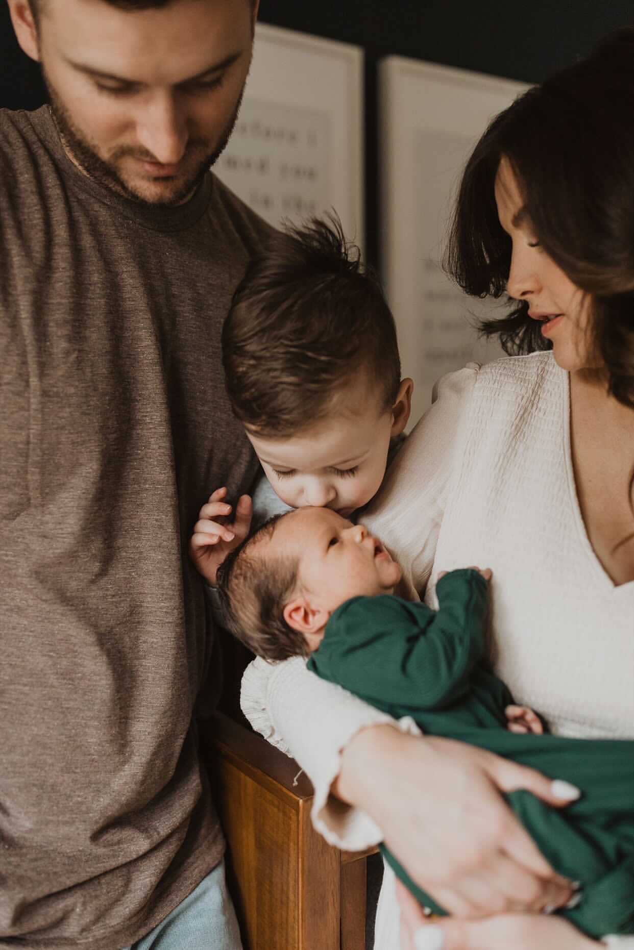 Forest Green Ribbed Knotted Newborn Gown