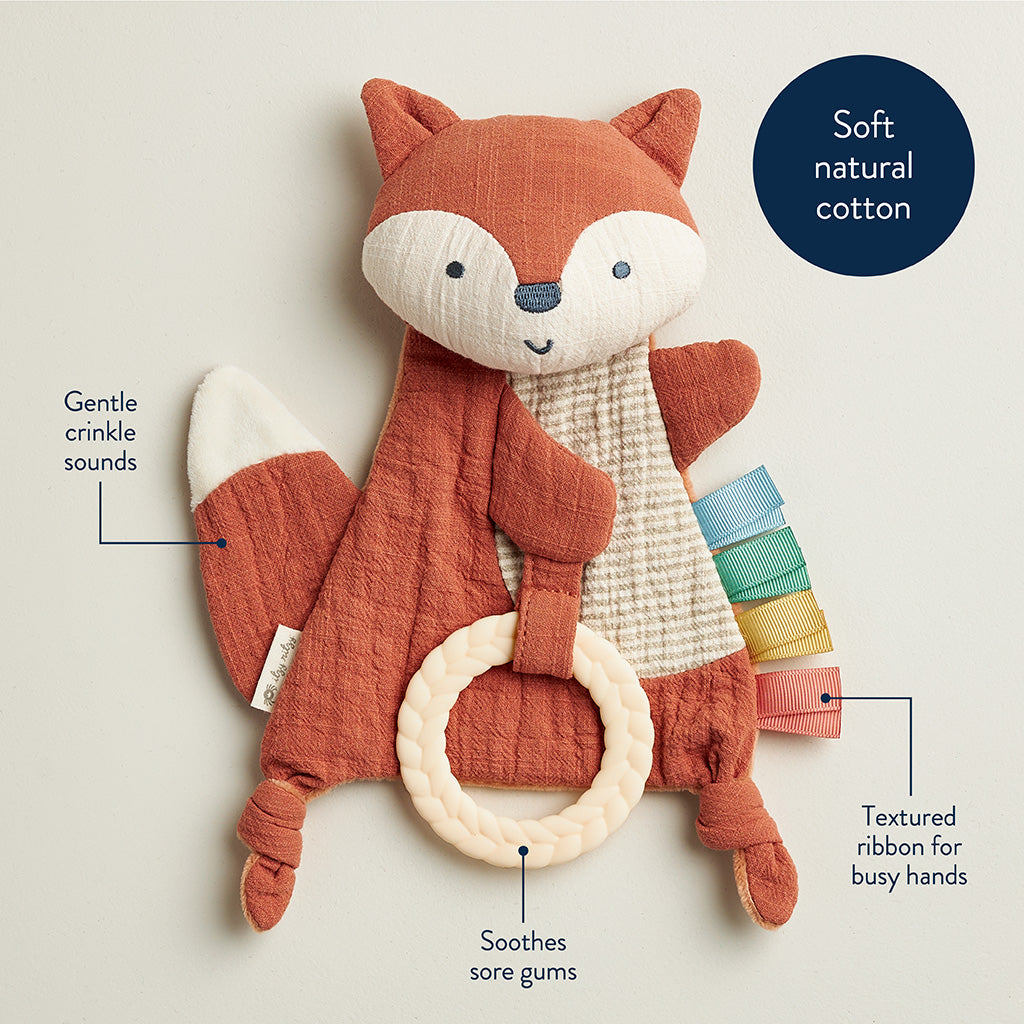 Bitzy Crinkle™ Sensory Crinkle Toy With Teether (Fox)