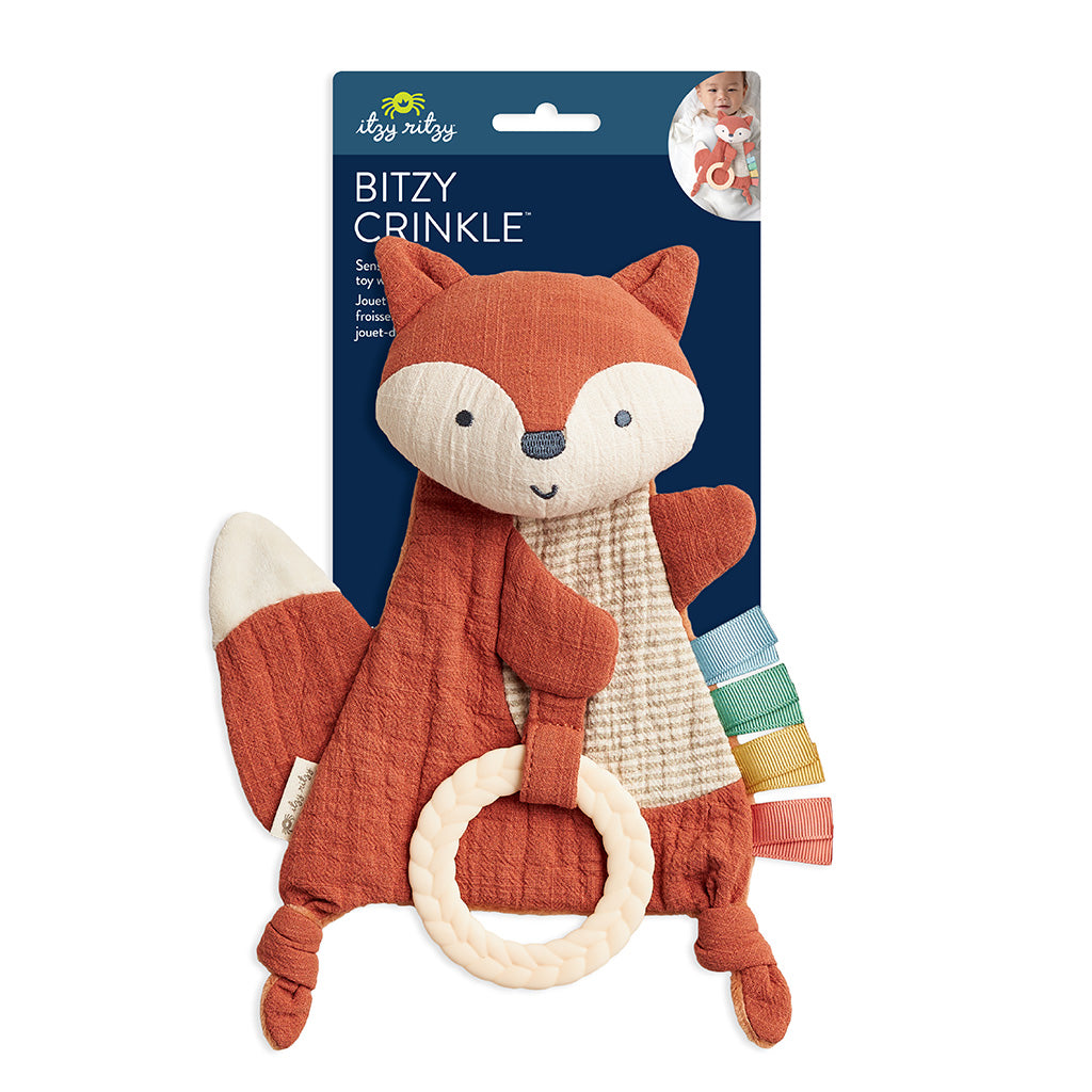 Bitzy Crinkle™ Sensory Crinkle Toy With Teether (Fox)