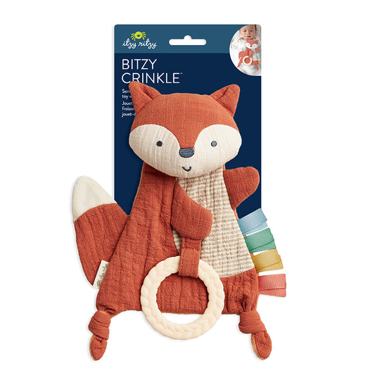 Bitzy Crinkle™ Sensory Crinkle Toy With Teether (Fox)