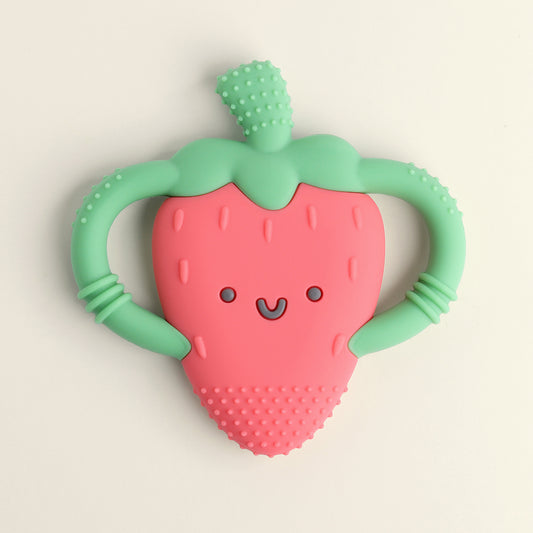 Chew Crew™ Silicone Handle Teether (Bonnie the Strawberry)