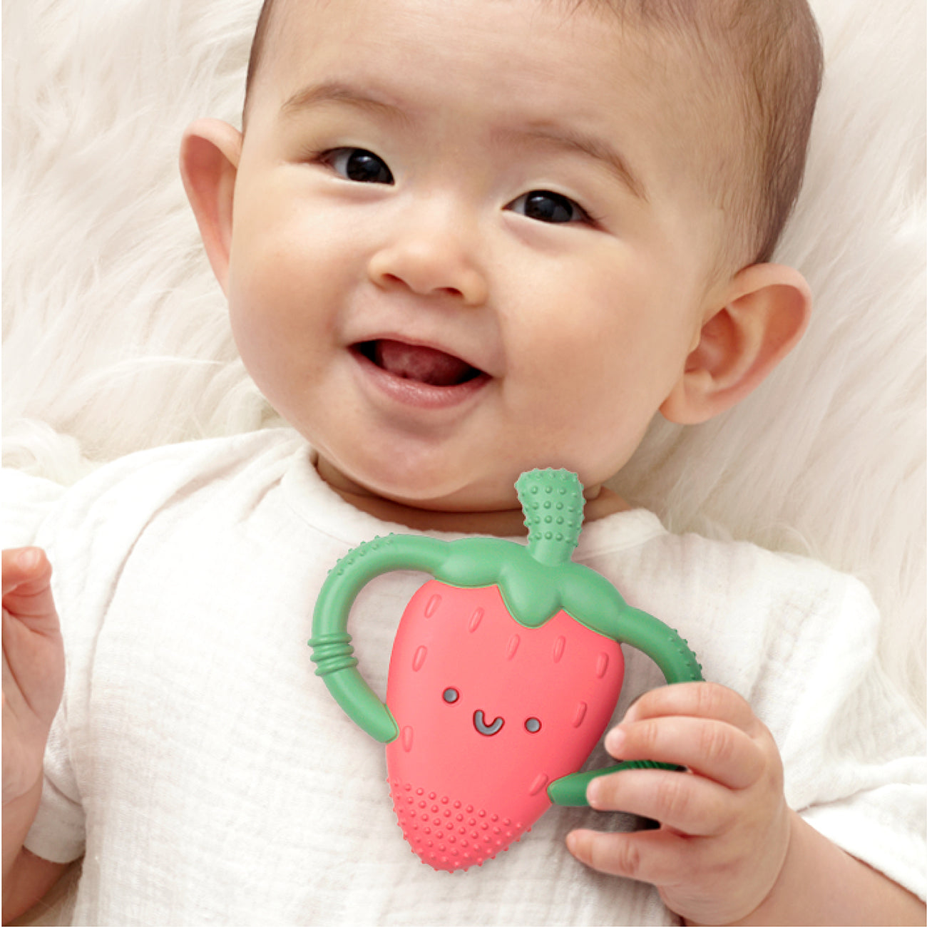 Chew Crew™ Silicone Handle Teether (Bonnie the Strawberry)