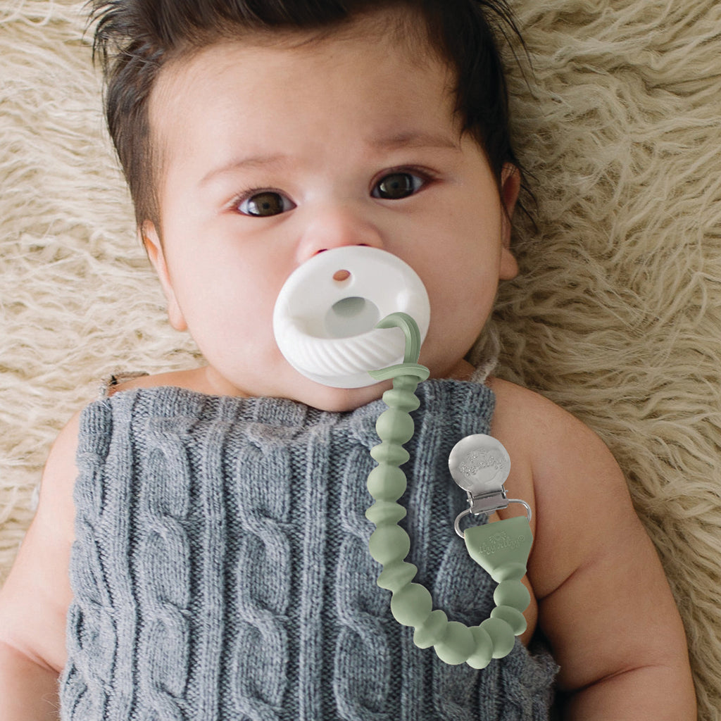 Sweetie Strap™ - Beaded Pacifier Clip (Agave)