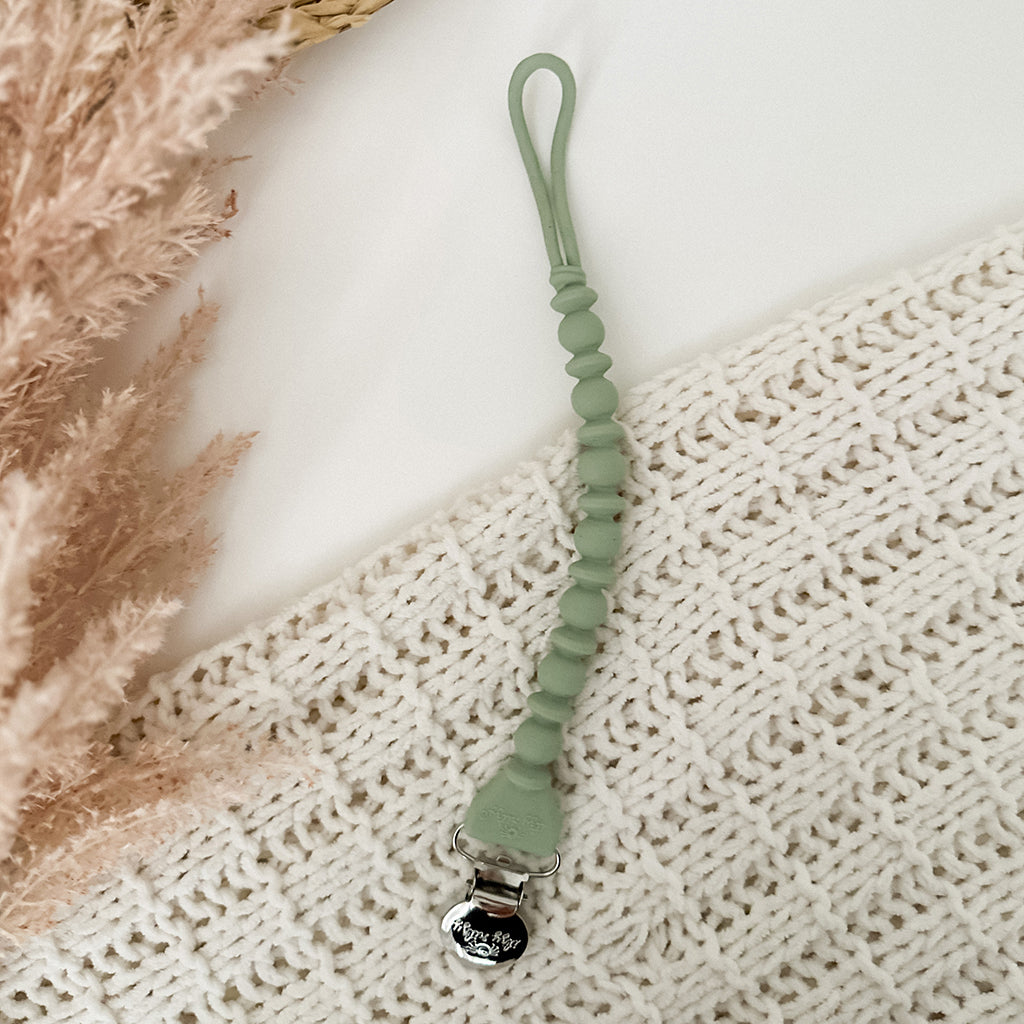 Sweetie Strap™ - Beaded Pacifier Clip (Agave)