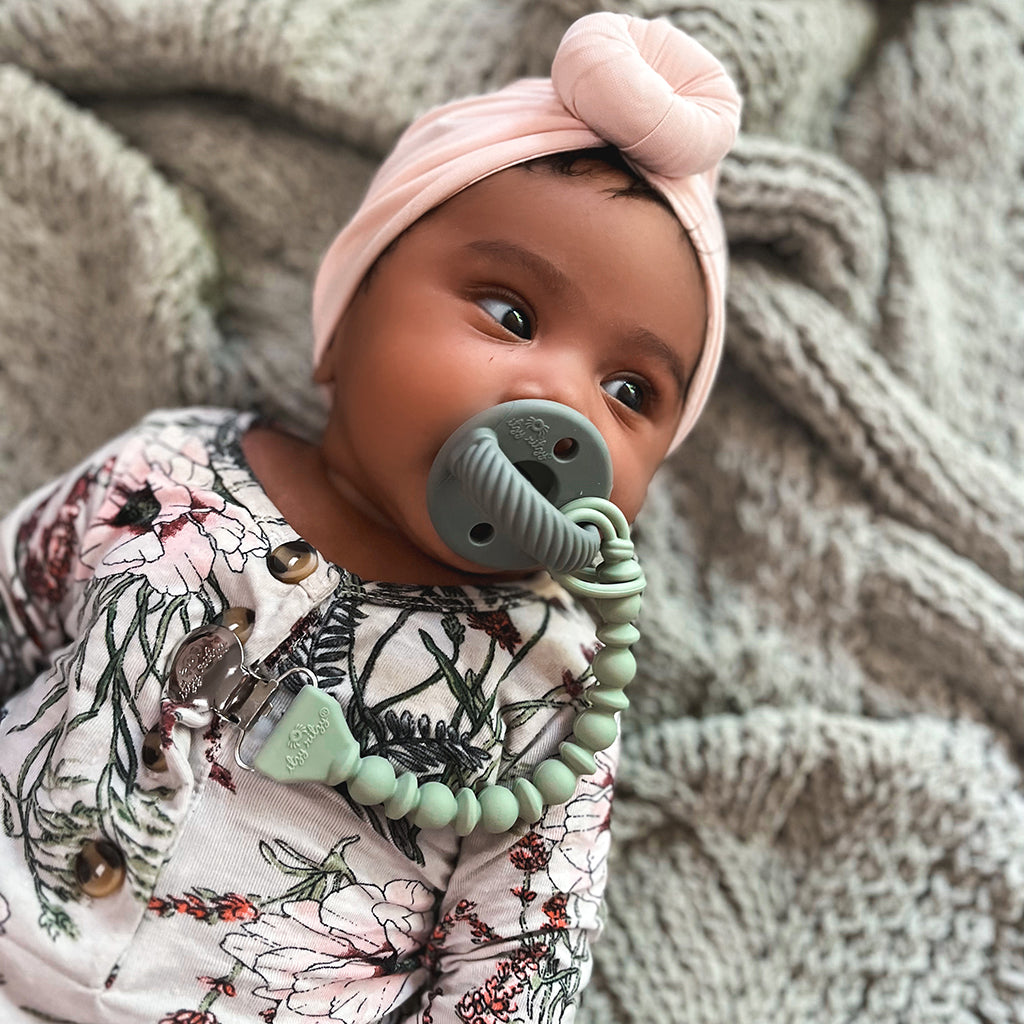 Sweetie Strap™ - Beaded Pacifier Clip (Agave)