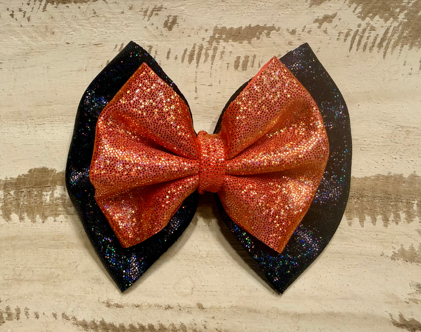 Classic Bow Alligator Clip - Black Holographic