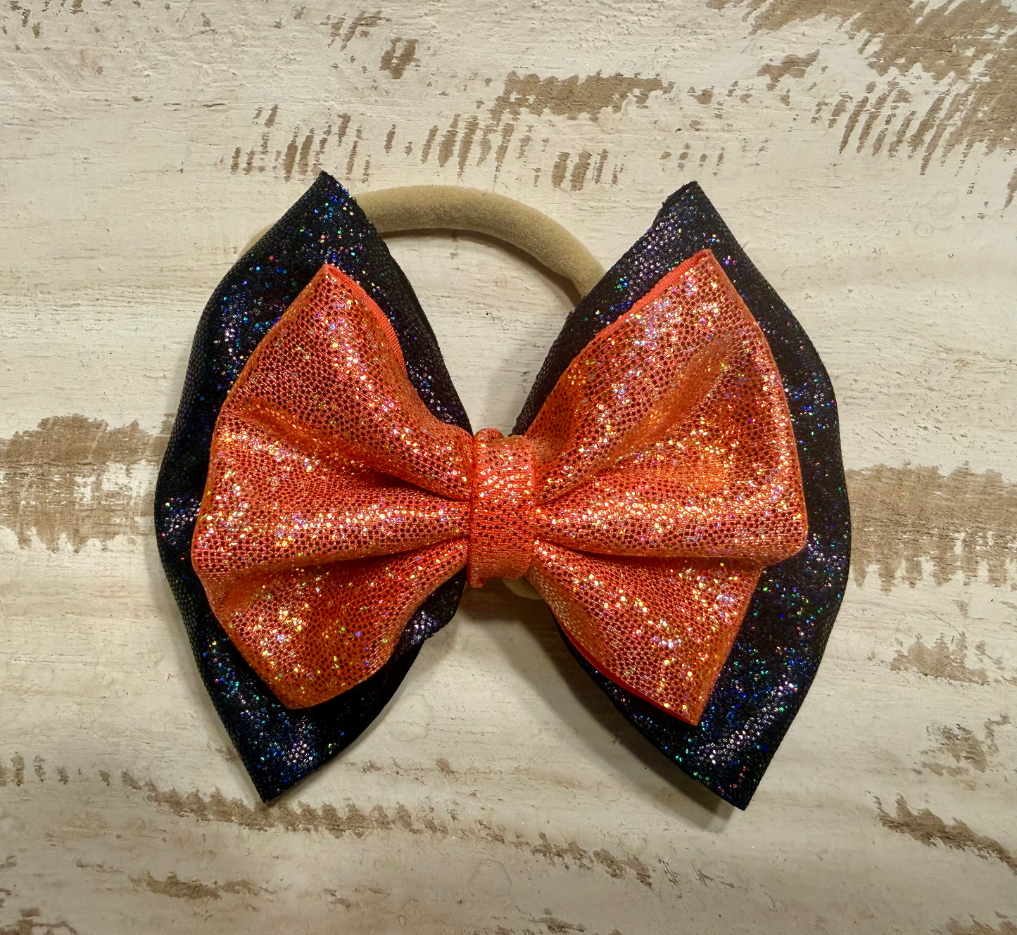 Classic Nylon Bow - Black Holographic