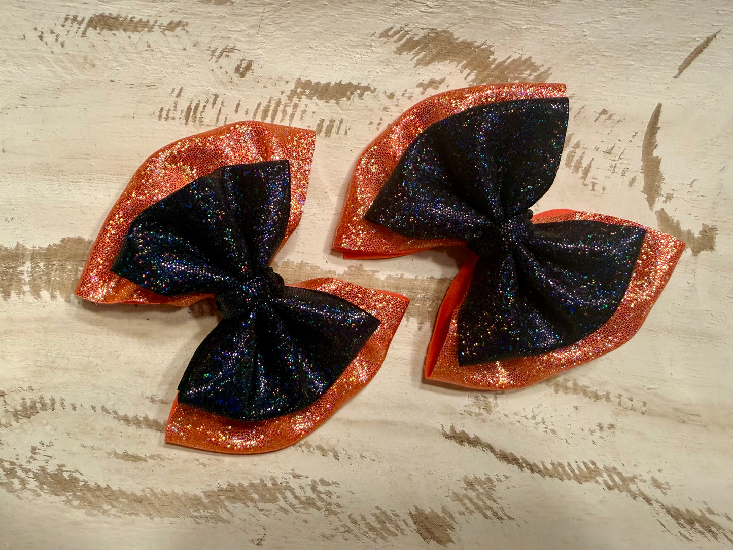 Classic Bow Piggy Set - Orange Holographic