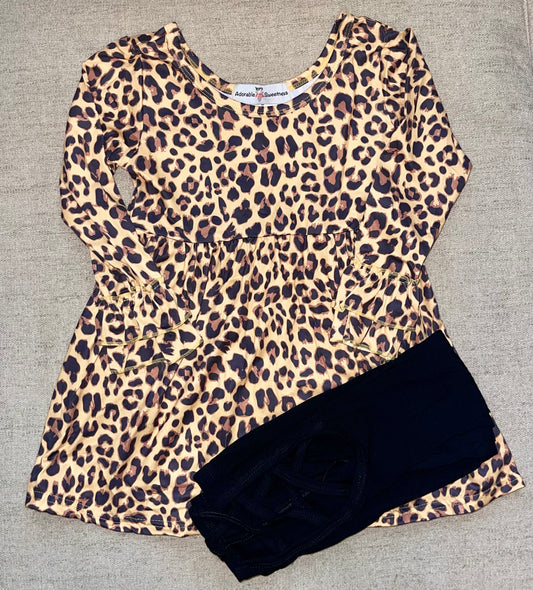 Criss Cross Leopard Legging Set