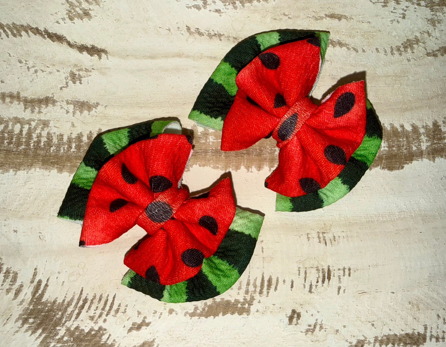Double Layer Classic Bow Piggy Set - Watermelon