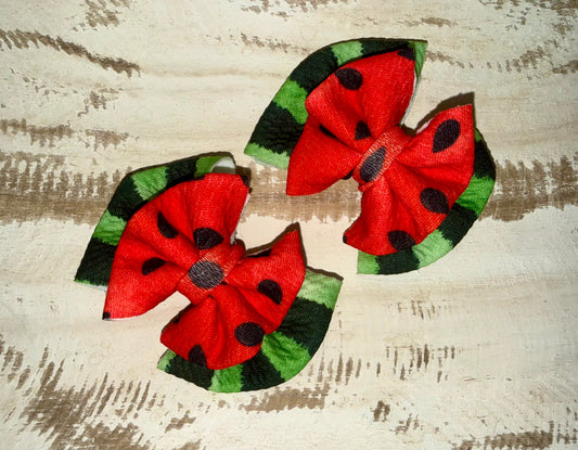 Double Layer Classic Bow Piggy Set - Watermelon