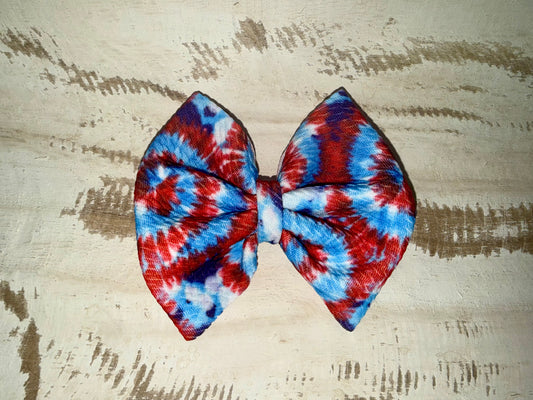 Classic Bow Alligator Clip - American Tie Dye