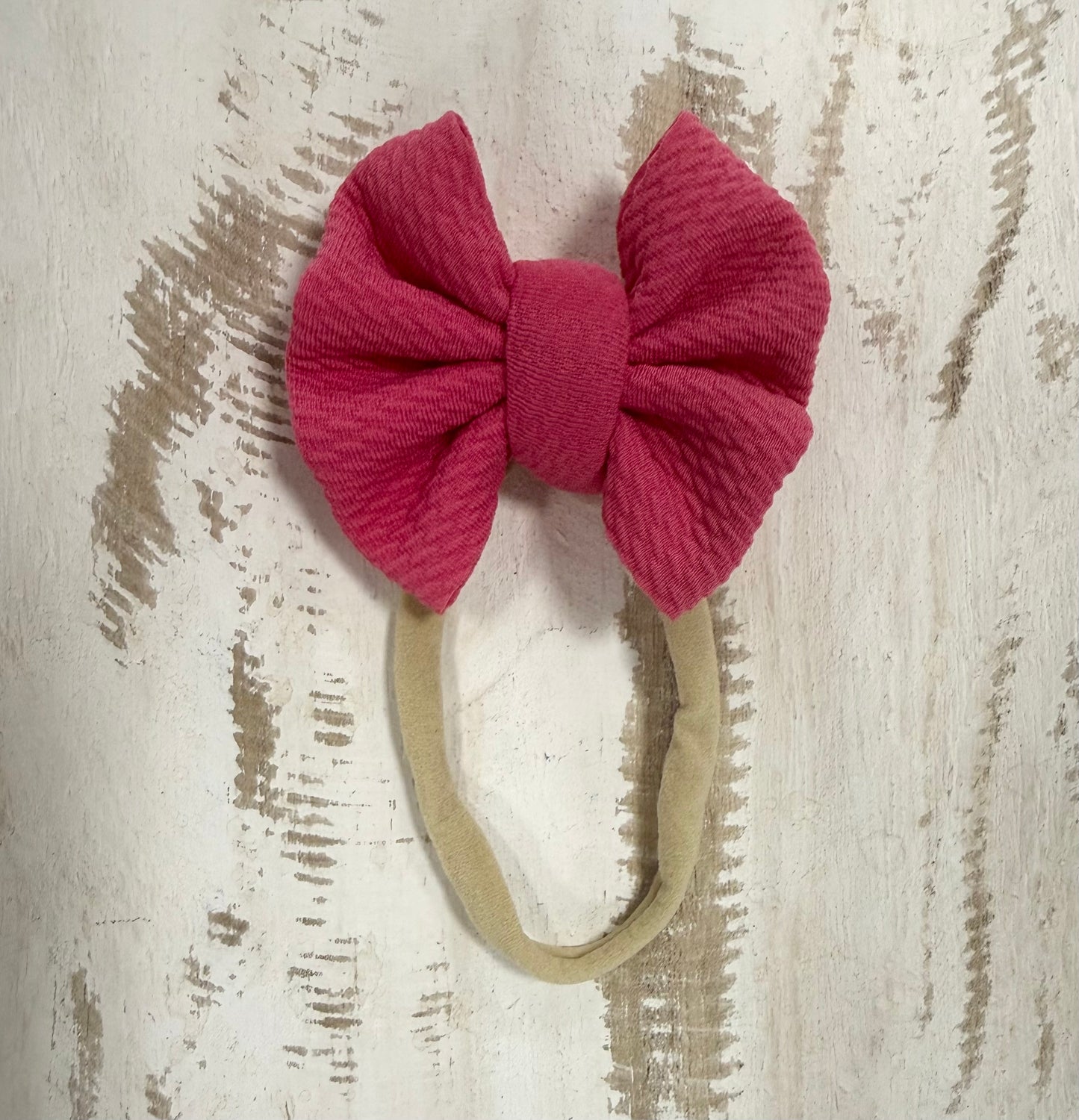 Classic Nylon Bow - Hot Pink