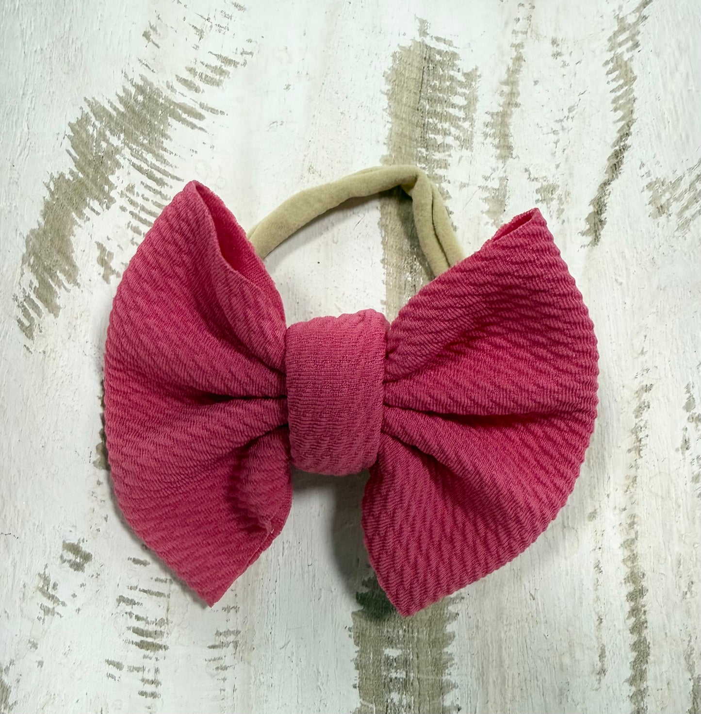 Classic Nylon Bow - Hot Pink