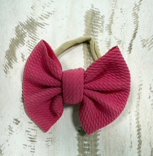 Classic Nylon Bow - Hot Pink