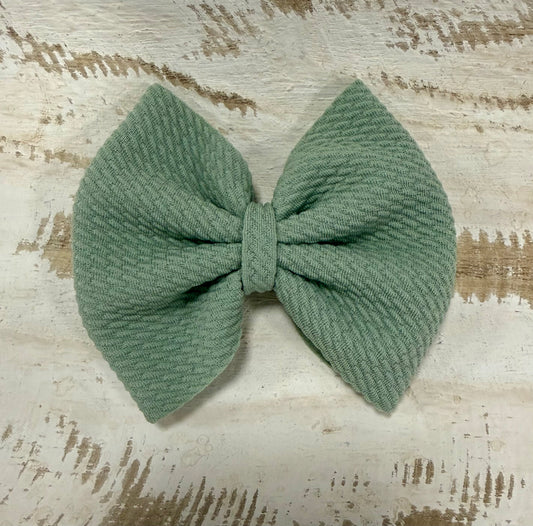 Classic Bow Alligator Clip - Rustic Sage