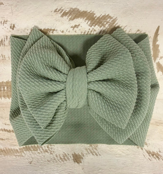 Double Layer Classic Headwrap - Sage Green