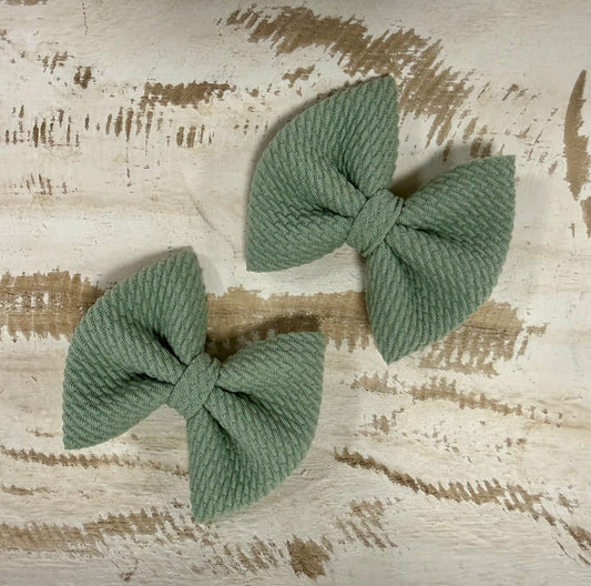 Classic Bow Piggy Set - Sage Green