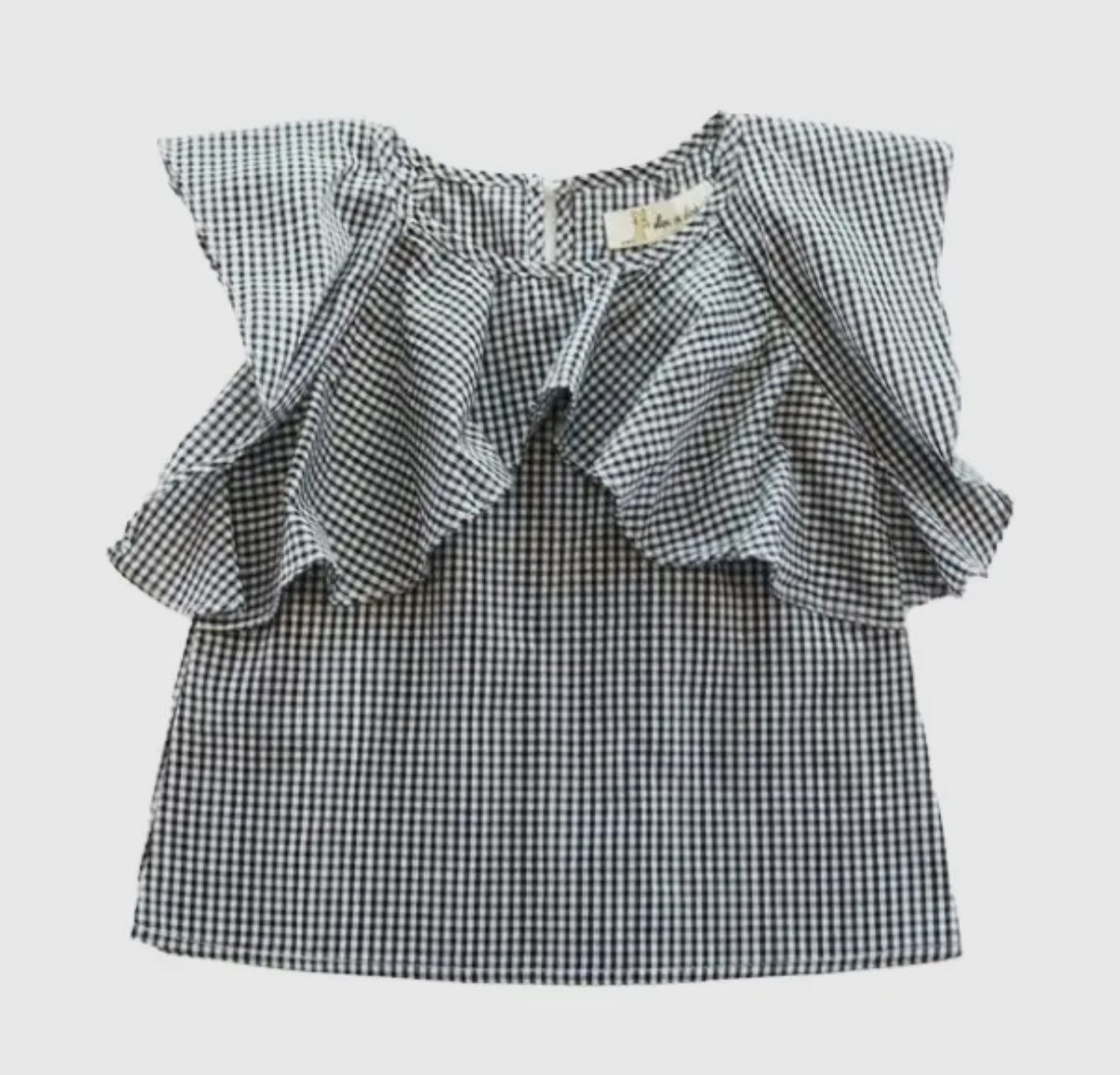 Ruffle Checkered Top (FINAL SALE)