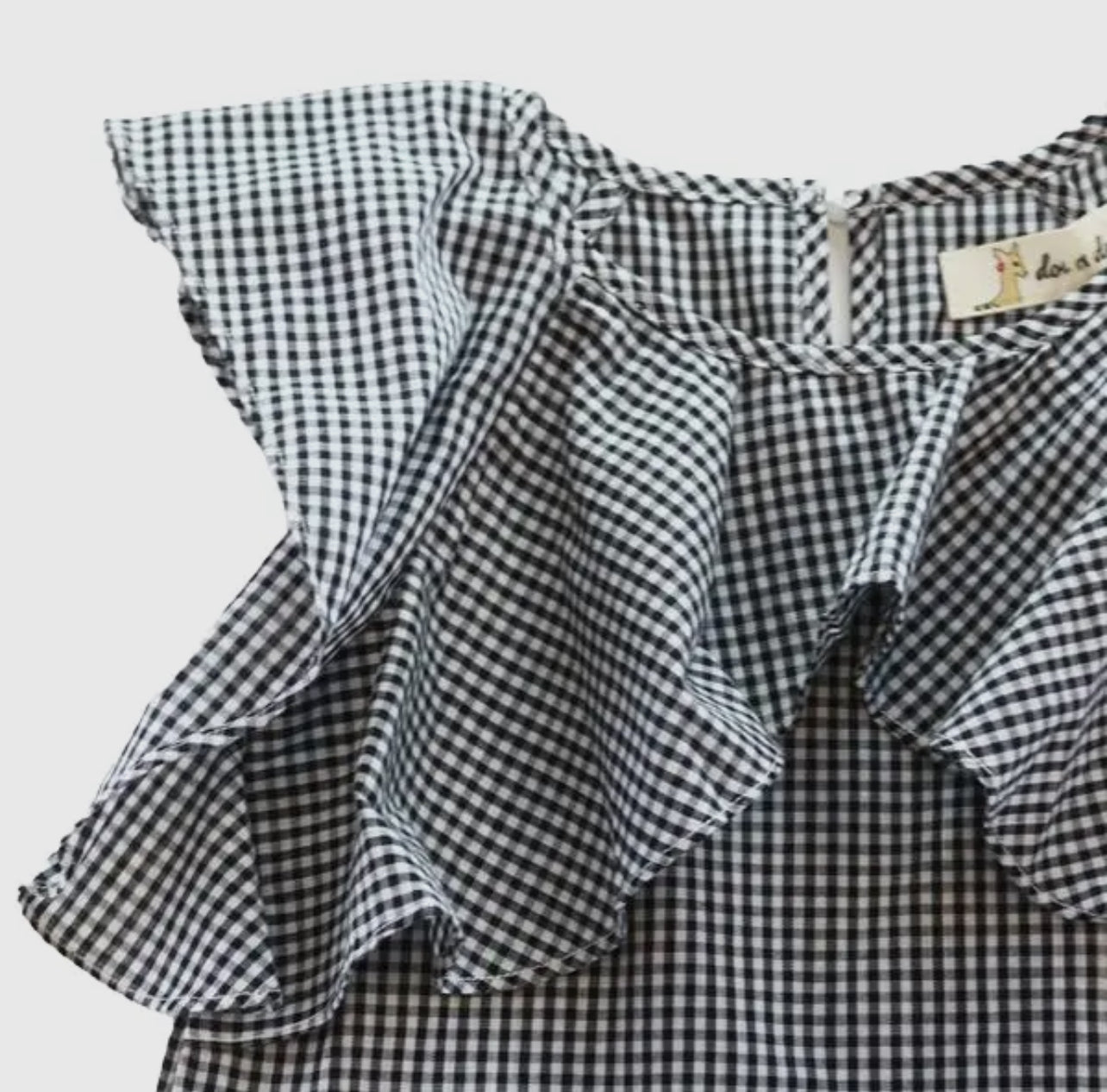 Ruffle Checkered Top (FINAL SALE)