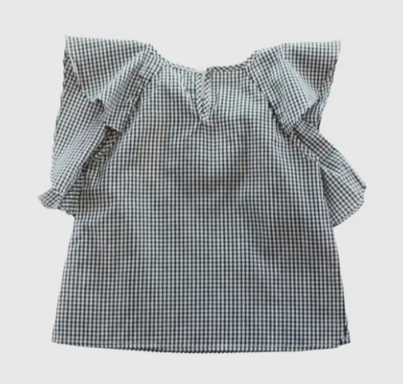 Ruffle Checkered Top (FINAL SALE)