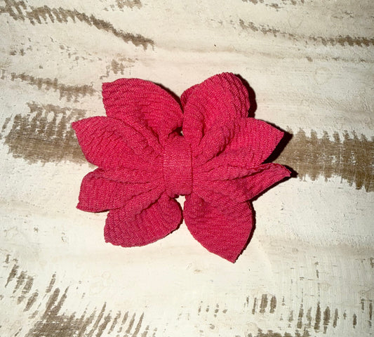 Flower Petal Alligator Clip - Hot Pink