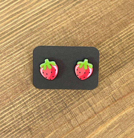 Small Strawberry Earrings