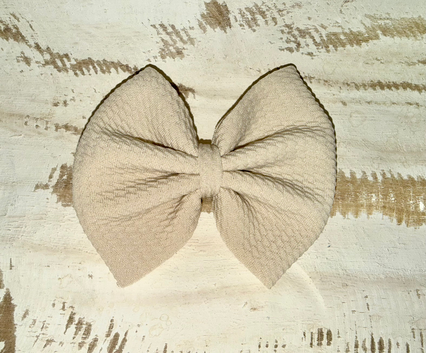 Classic Bow Alligator Clip - Natural