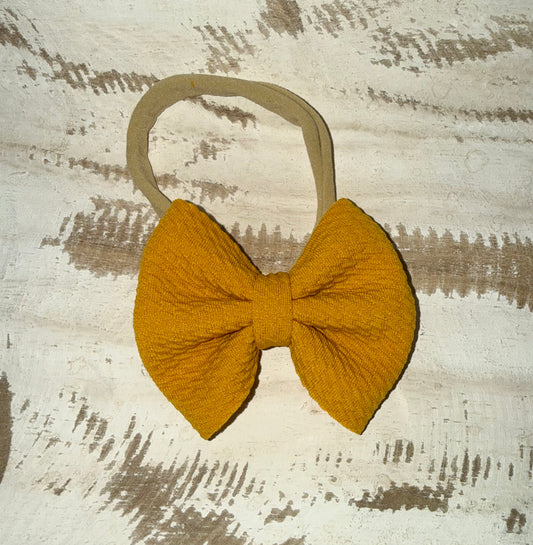 Classic Nylon Bow - Mustard Yellow